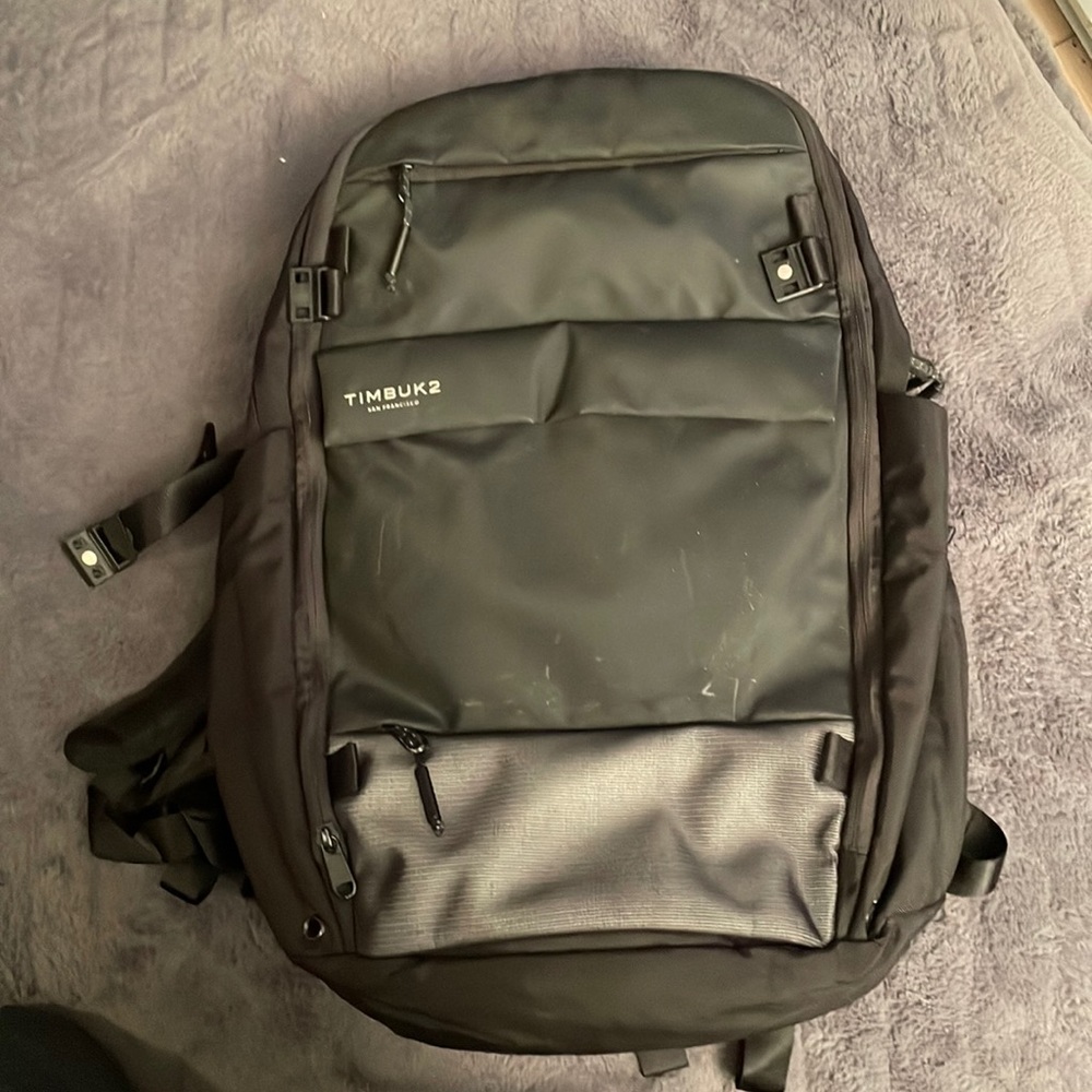 Black Timbuk2 Parker Commuter Backpack with removable rain fly